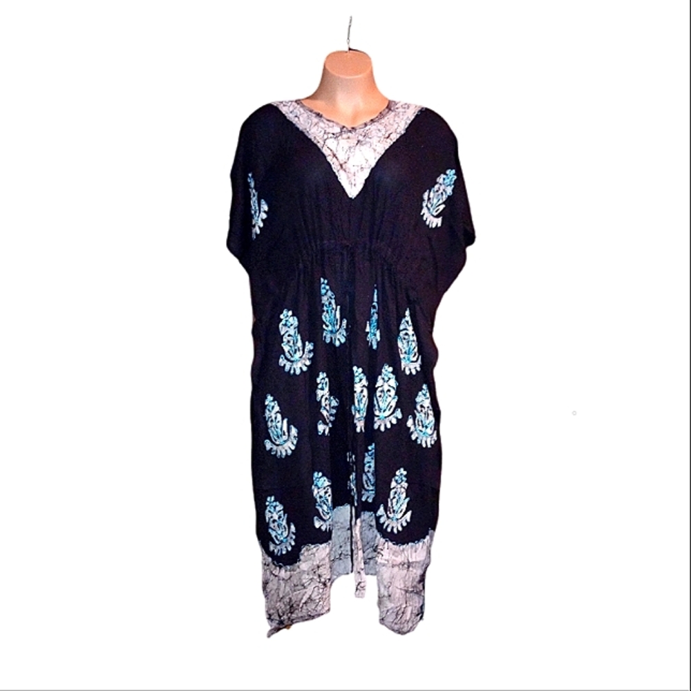 Elegant Black and Blue Kaftan